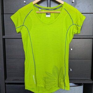 Icebreaker Shirt Merino GT Wool Tshirt Short Sleeve Yellow Shirt Small